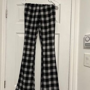 Plaid Pattern Wide Leg